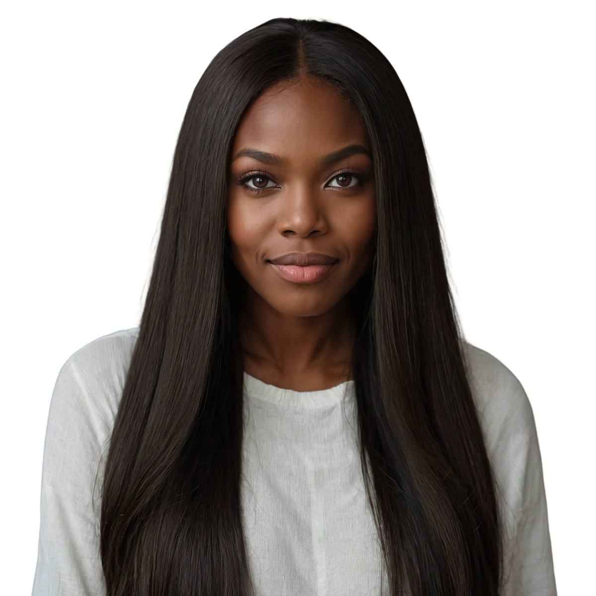 Straight Full  Human Hair Lace Wig